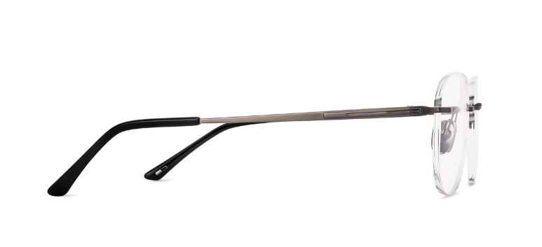 Angled view highlighting the sturdy bridge of the best rimless eyeglasses