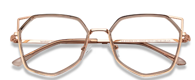 Inside view of The Aurora eyeglasses showing adjustable silicone nose pads for a comfortable, custom fit.