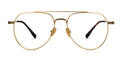 geometric-gold-frame-aviators-front on a white background